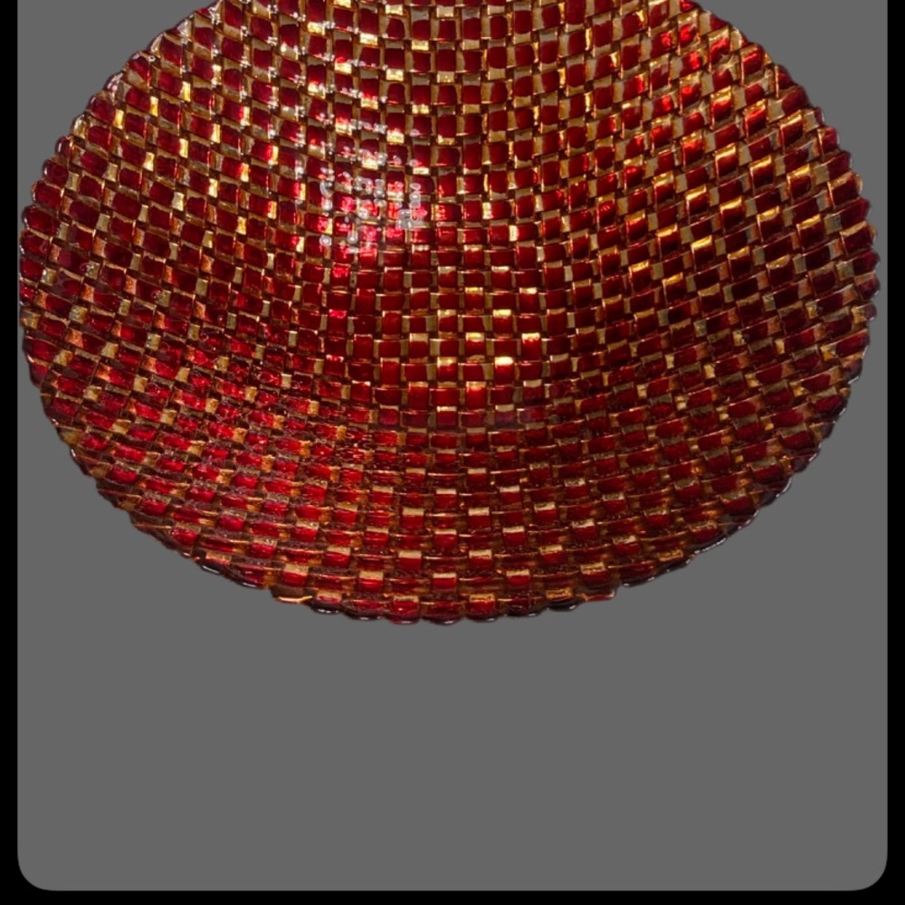 Red and Gold Mosaic Decorative Bowl